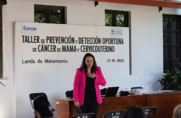 IQM brinda taller de prevención de cáncer a mujeres en Landa