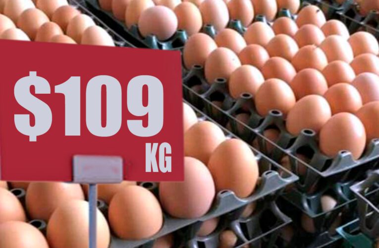 Hasta en poco más de 109 pesos el precio del kilo de huevo